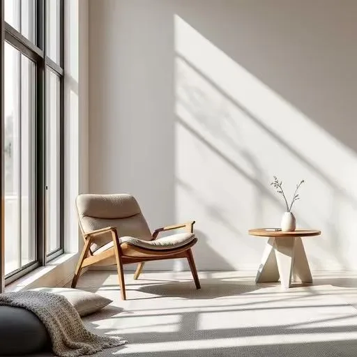 Soft neutral bedroom with natural daylight and calm atmosphere