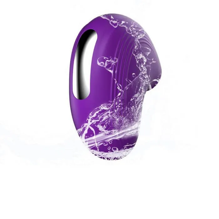 Purple object with water splash design quiet vibrator