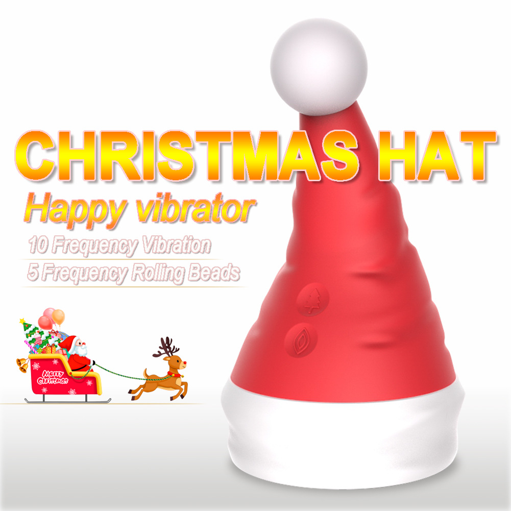 563853361 Christmas Hat Vibrator Female G-Spot Orgasm Masturbator Breast Stimulation Adult Erotic Sex Toys - Image 1