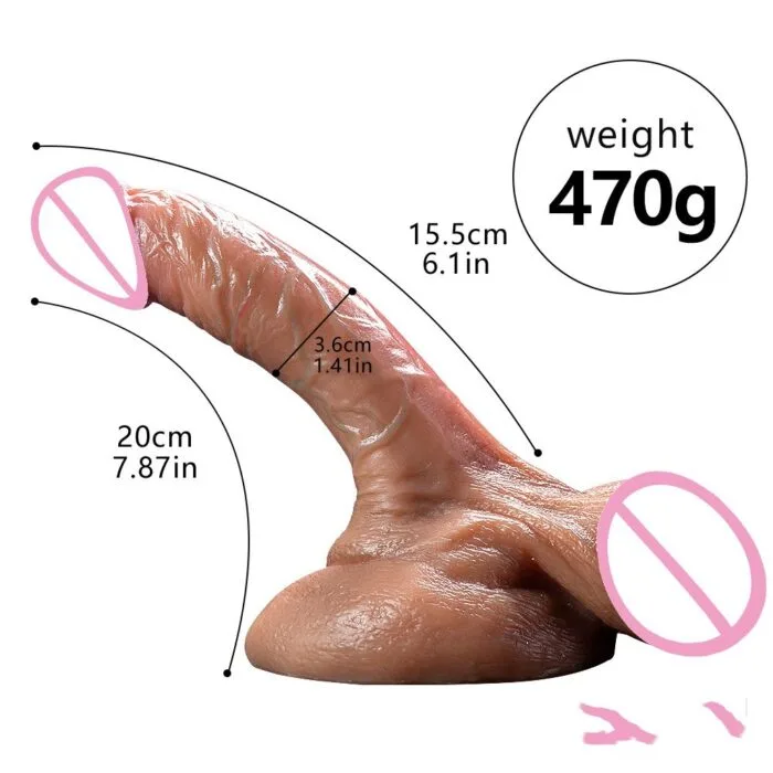 Realistic silicone dildo with strong suction cup