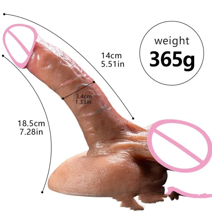 Realistic silicone dildo with strong suction cup
