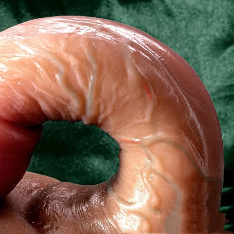 Realistic silicone dildo with strong suction cup